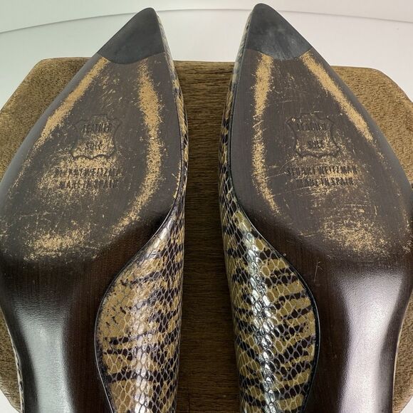 Womens Stuart Weitzman Python Snakeskin Leather Kitten Heels 6.5 - Picture 10 of 13